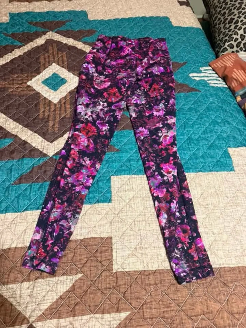 lululemon athletica Purple Floral Print Leggings